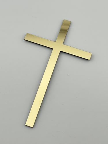 Топер хрестик для торта золотий, на хрещення, великдень